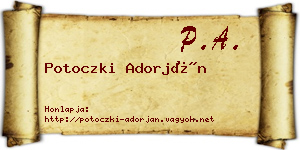 Potoczki Adorján névjegykártya